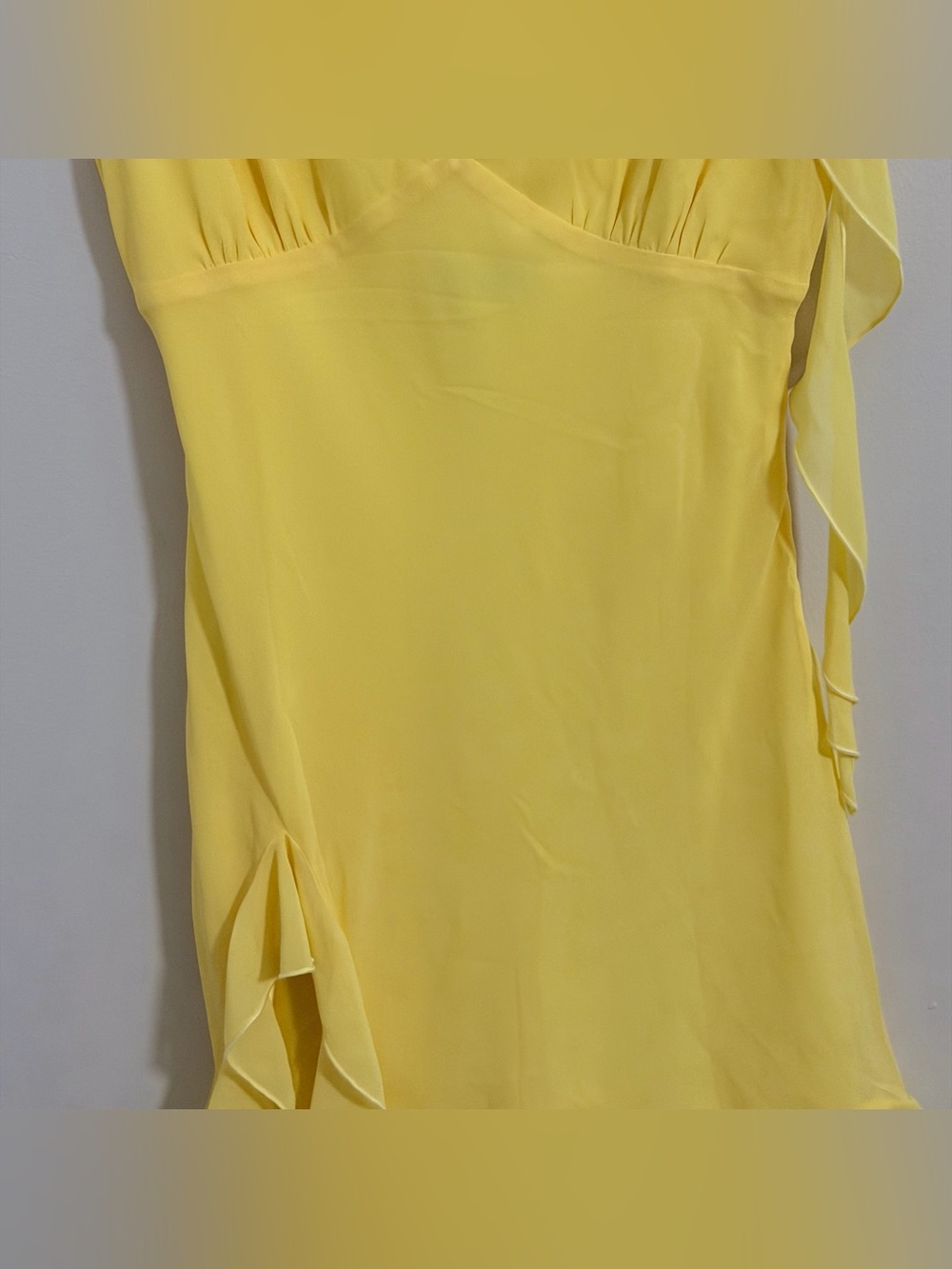 White Fox Boutique Yellow Ruffle Mini Dress - Picture 4 of 14
